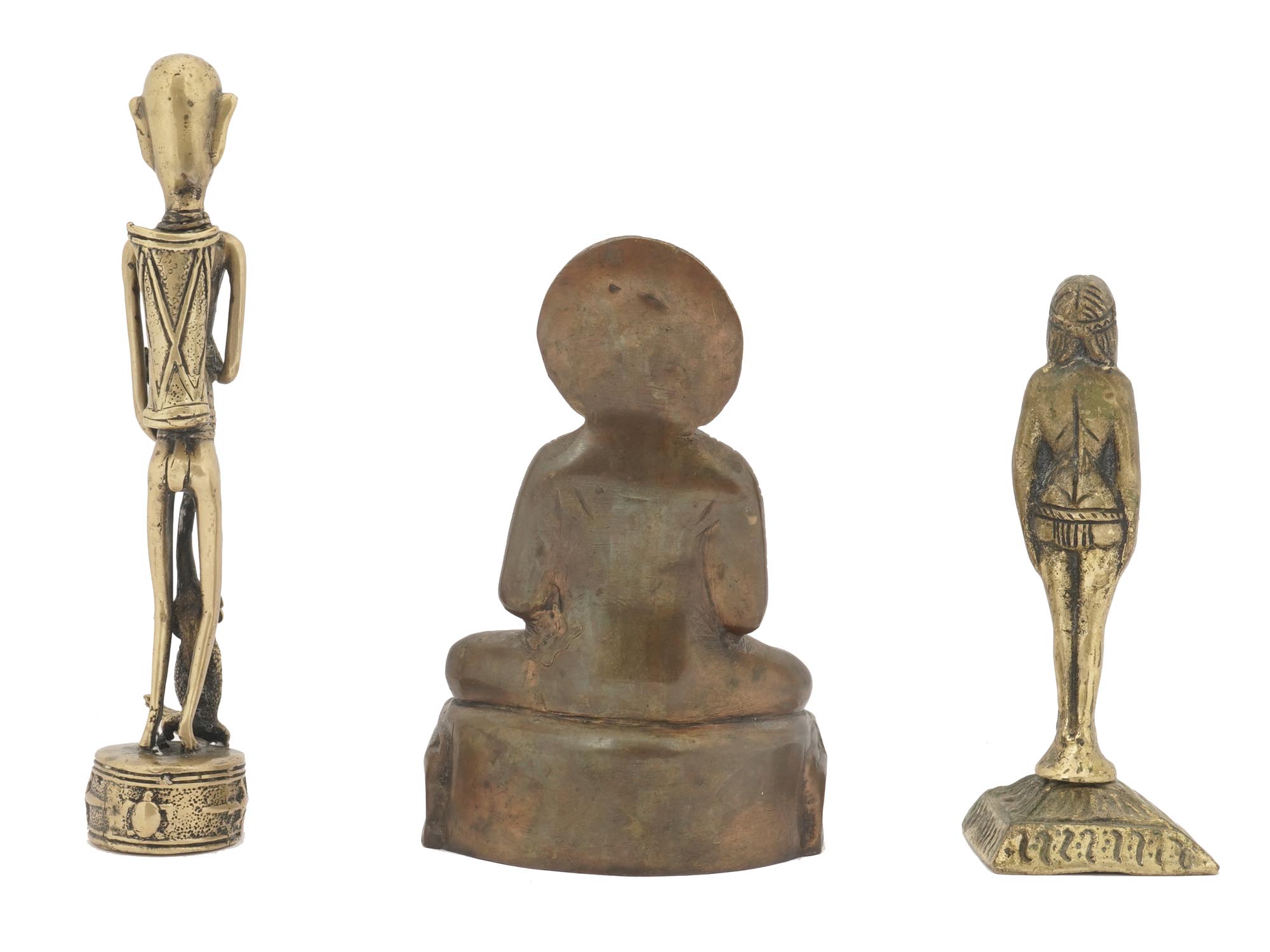 VINTAGE ORIENTAL BRASS FIGURINES, BUDDHA AND MORE PIC-3